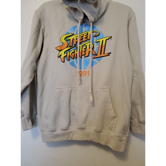 Capcom Street Fighter II Hoodie Unisex Small Beige Retro Gamer 90s Graphic - Picture 8 of 16